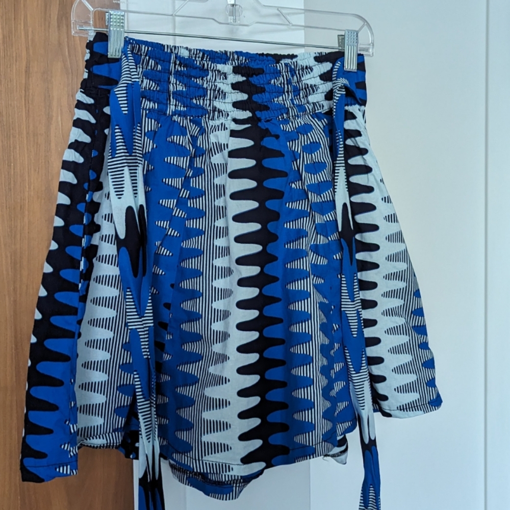A-Line Skirt with Tie Front and Elastic Waist